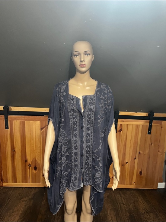 Johnny Was Tops - Johnny Was Indigo Embroidered Tunic